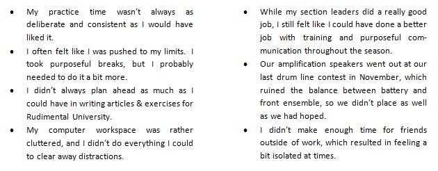 Things that Have Hindered Me This Past Year