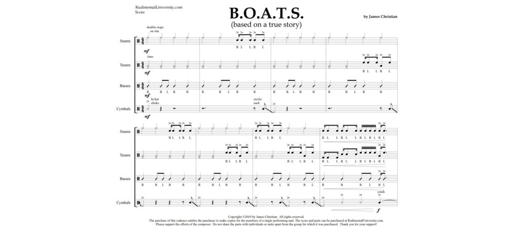 B.O.A.T.S. cadence 1st page