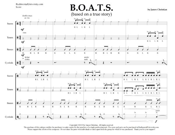 B.O.A.T.S. cadence 1st page