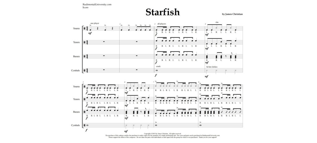 Starfish cadence 1st page