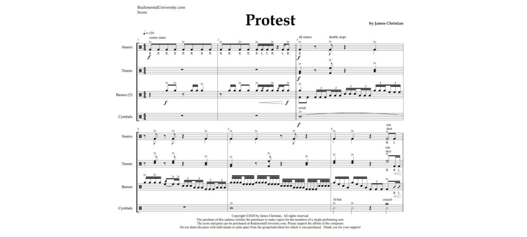 Protest cadence 1st page