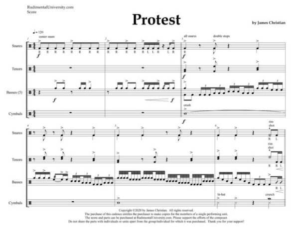 Protest cadence 1st page